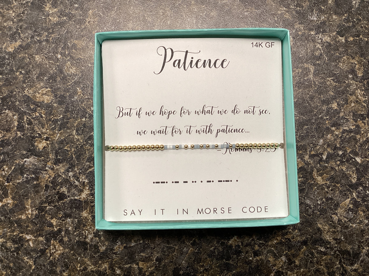 Patience Morse Code Beaded Bracelet