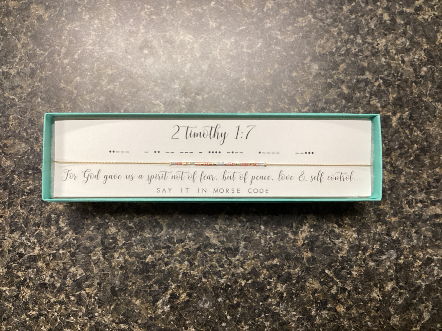 2 Timothy 1:7 Morse Code Necklace