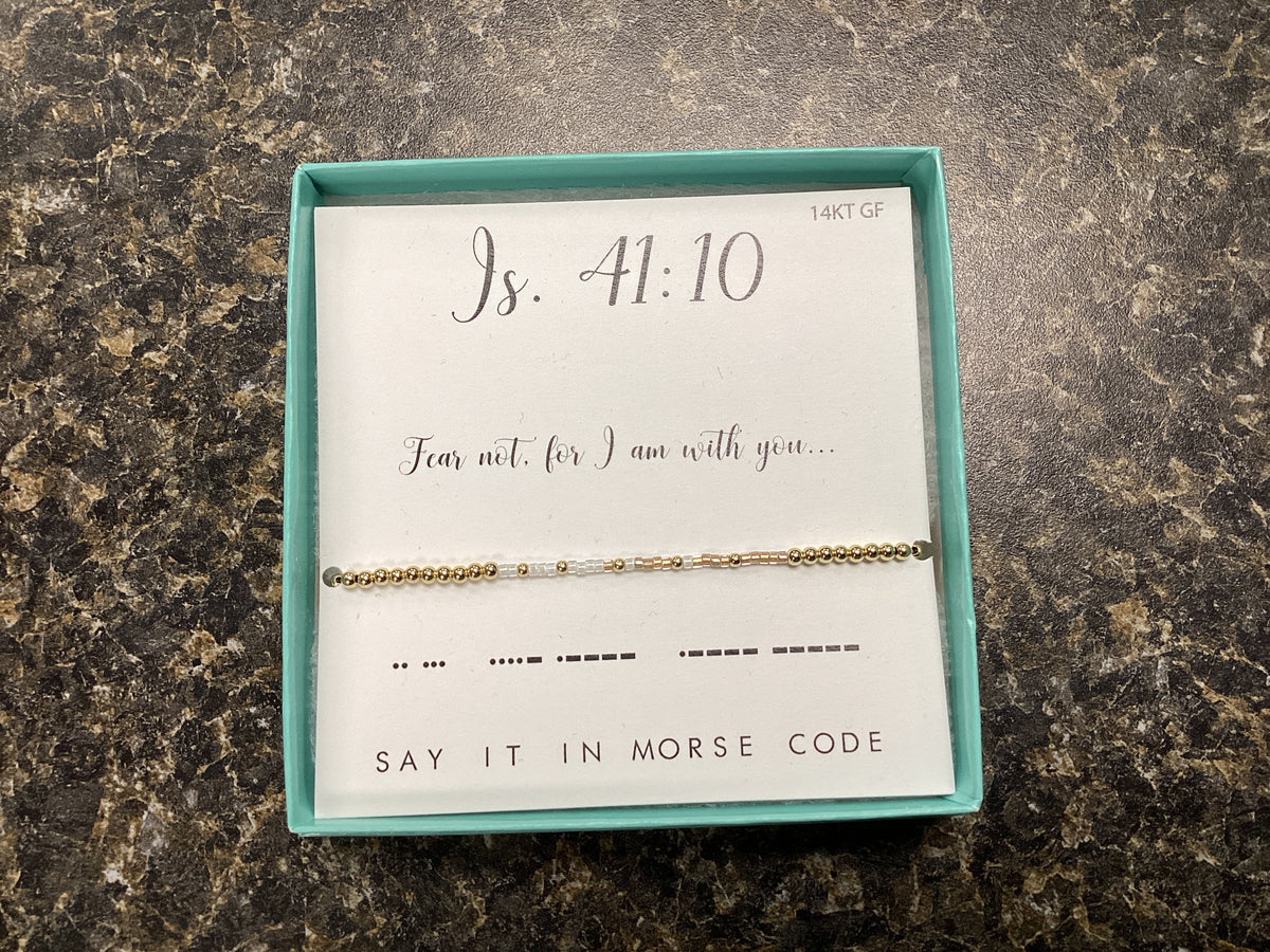 Isaiah 41:10 Morse Code Beaded Bracelet