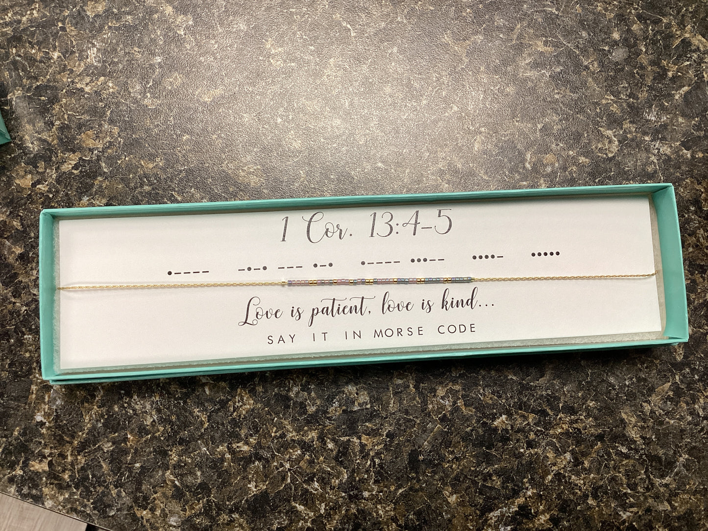 1 Cor 13:4-5 Morse Code Necklace