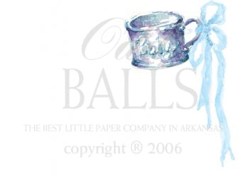 Cup with Blue Rbbon Invitation