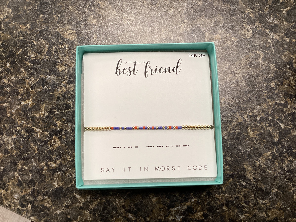 Best Friend Morse Code Beaded Bracelet