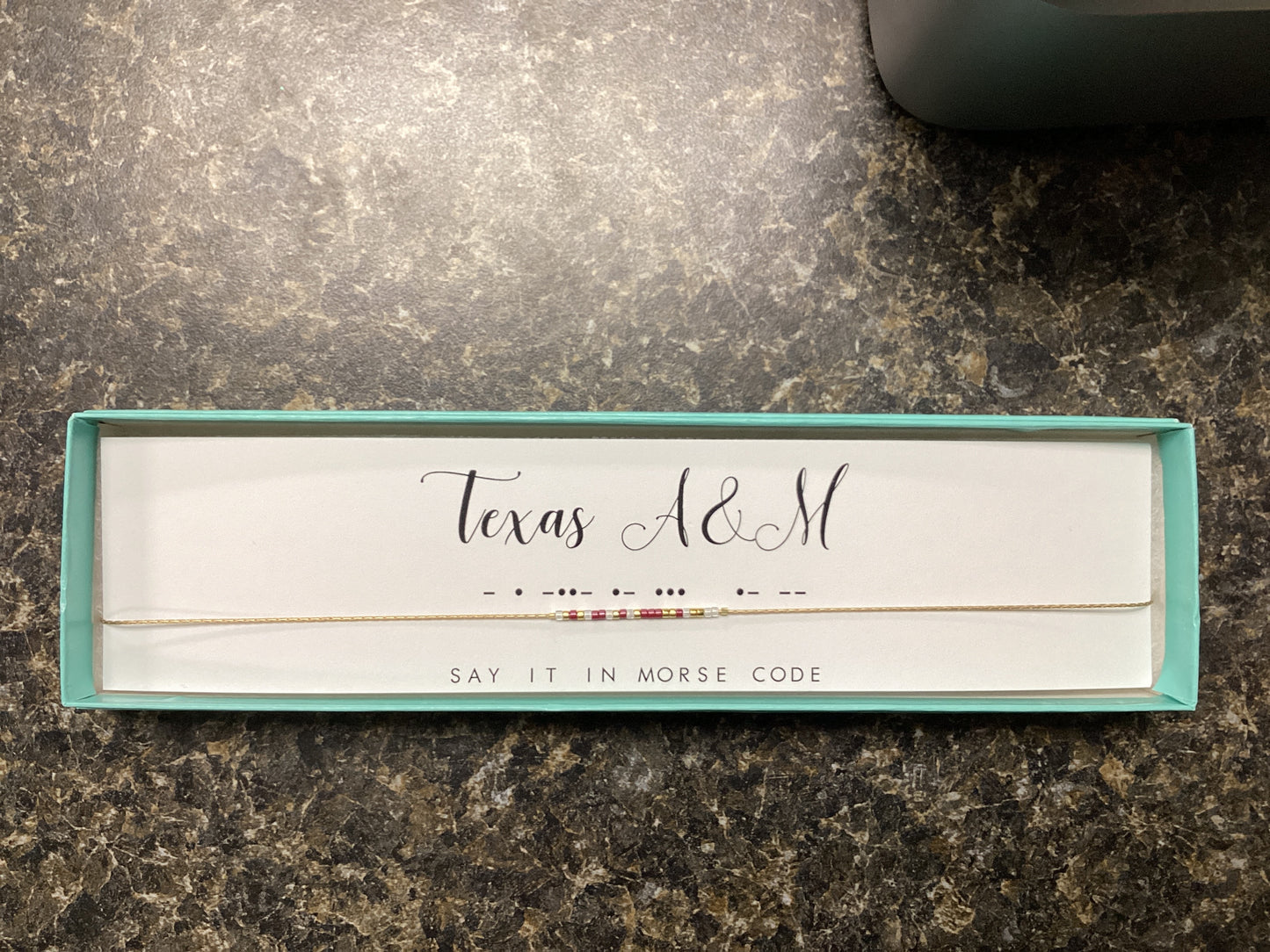 Texas A&M Morse Code necklace