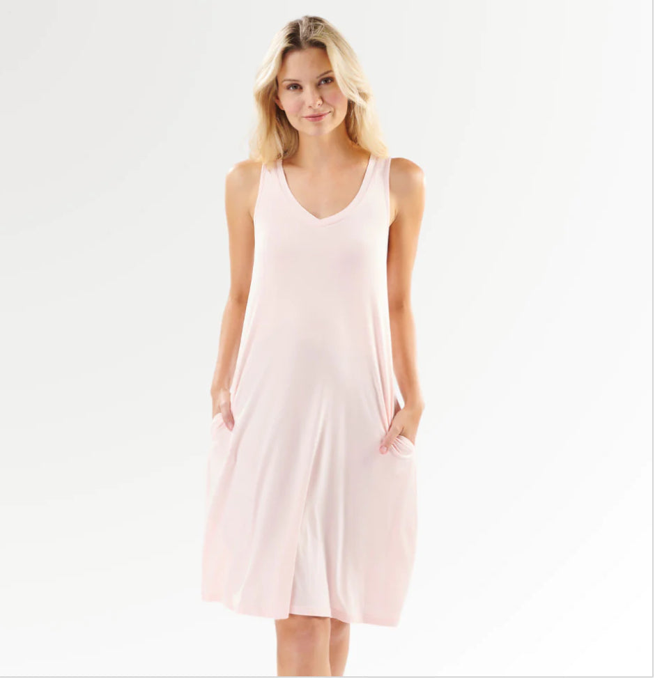 Pink V neck nightshirt-Large