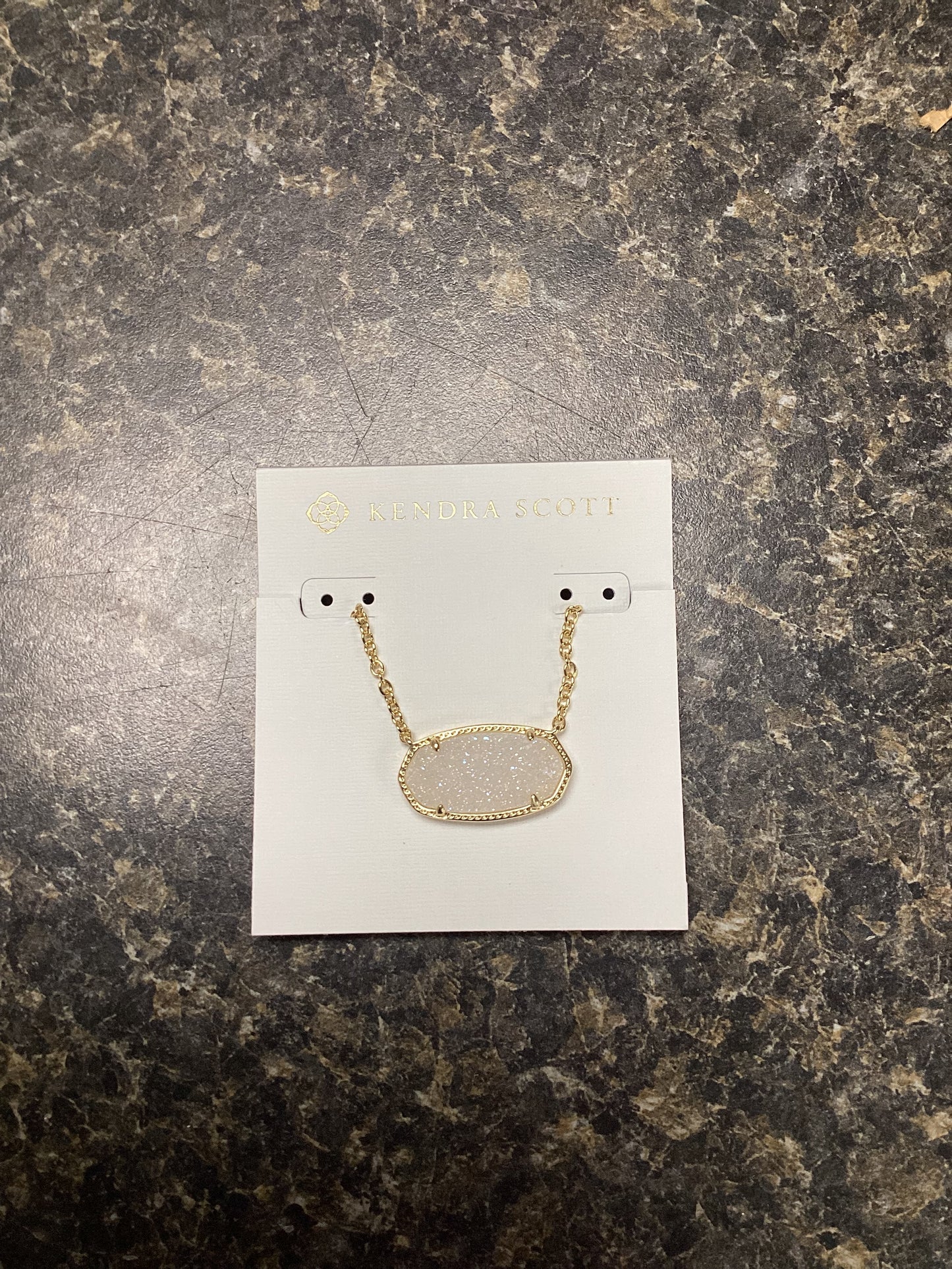 Elisa gold iridescent drusy statement pendant necklace