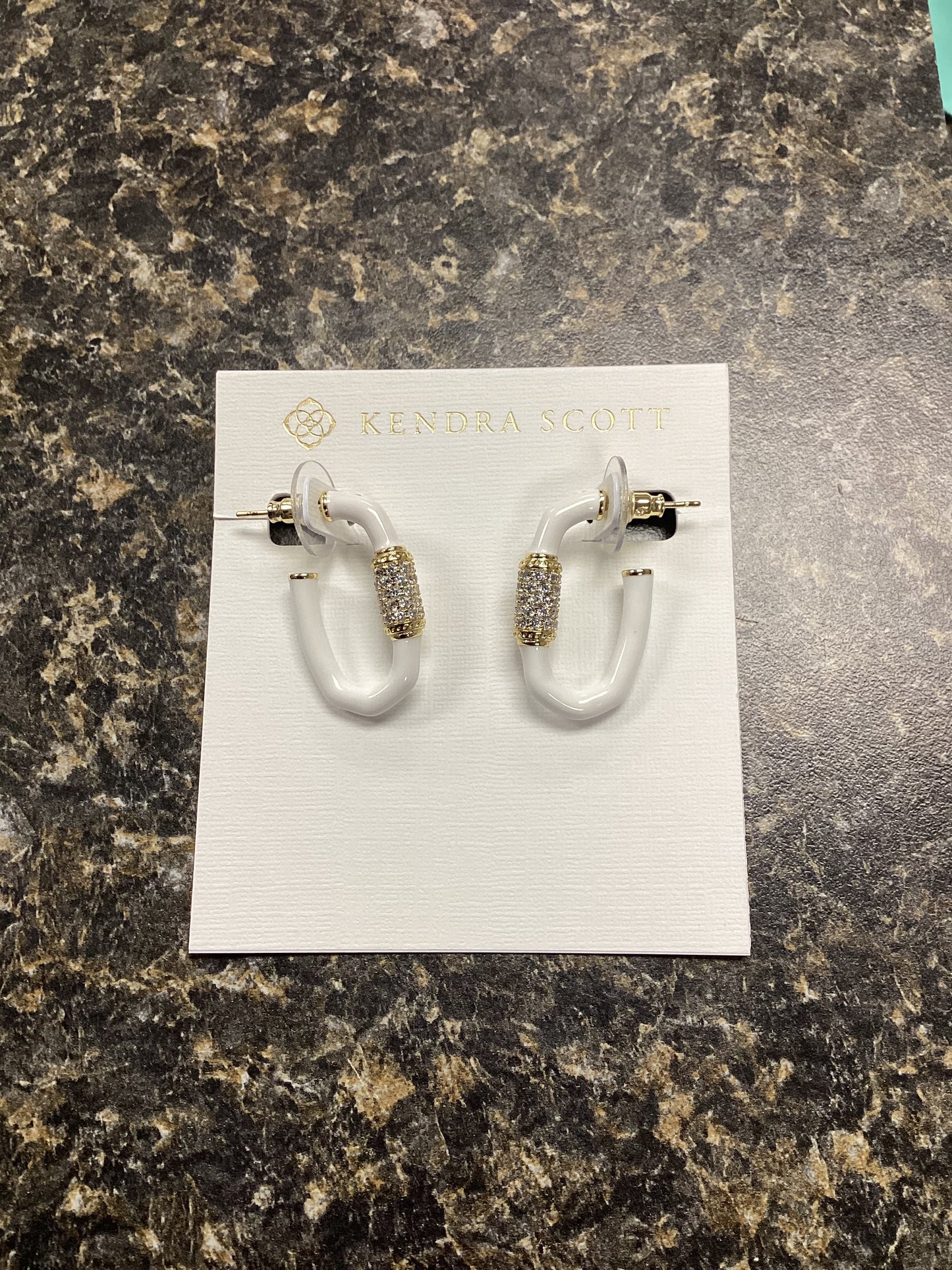 Emery Gold White Mix Hoop Earrings