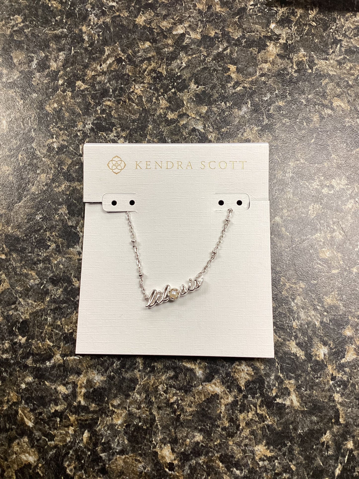 Lil Sis silver pearl necklace