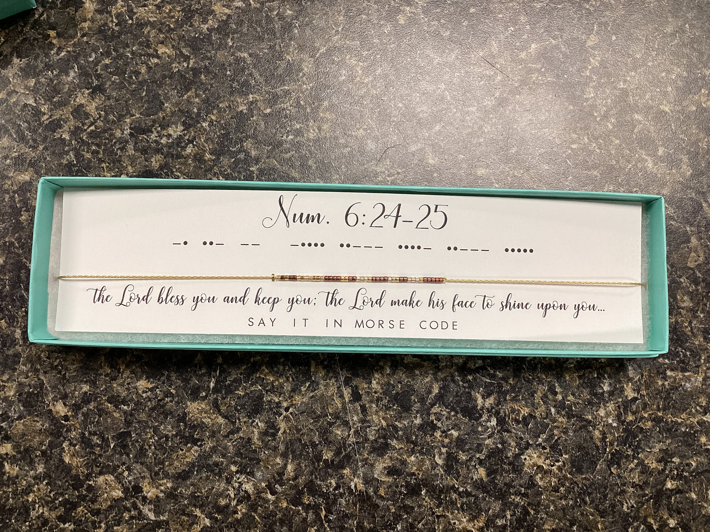 Num. 6:24-25 Morse Code Necklace