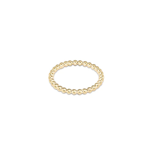 Classic Gold 2mm Beaded Ring Size 6