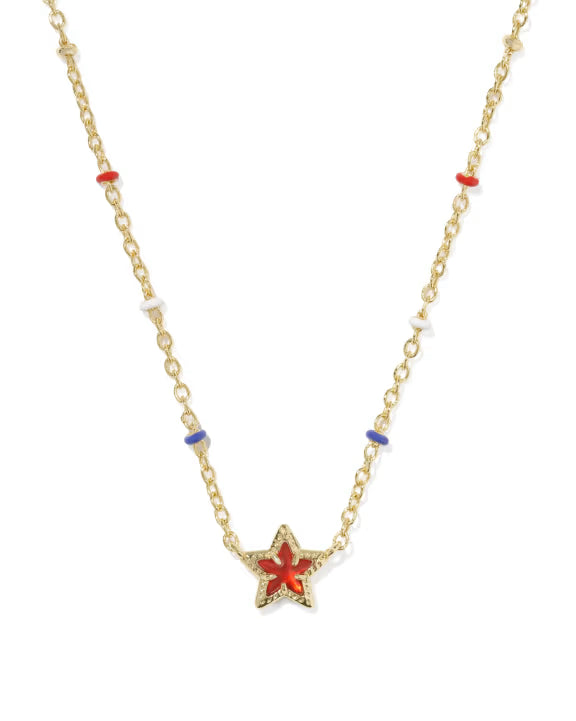 Cassidy mini gold red illusion necklace