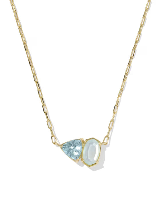 Tatum gold light blue mix necklace