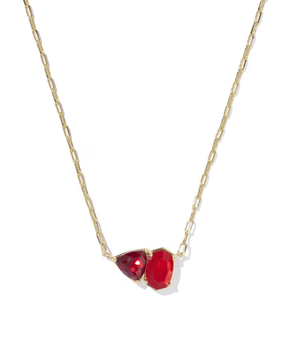 Tatum gold red mix necklace
