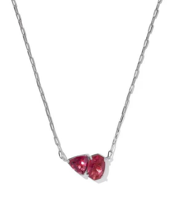 Tatum silver burgundy mix necklace