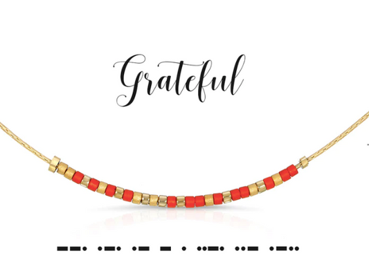 Grateful Morse Code Necklace