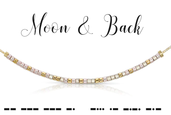 Moon and Back Morse Code necklace