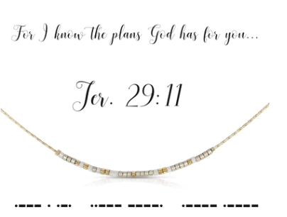 Jer 29:11 Morse code necklace