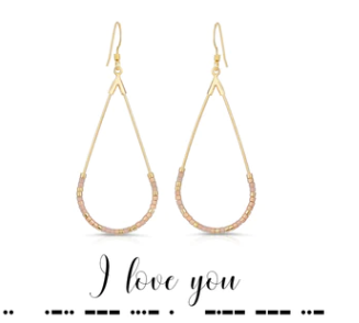 I Love you morse code earrings