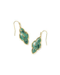 Abbie gold veined malachite earrings