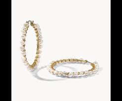 Ann Pearl Hoop Earrings