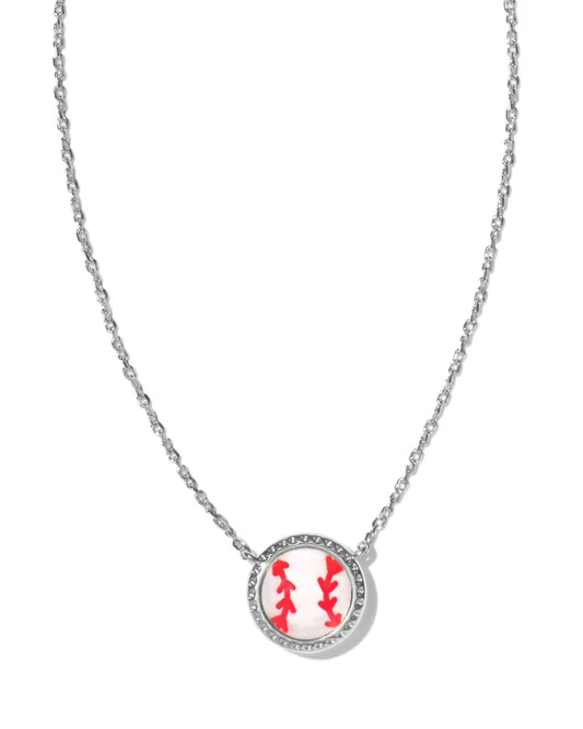 Baseball Silver Ivory Necklace