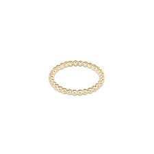 Classic Gold 2mm Beaded Ring Size 7