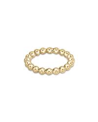 Classic Gold 3mm beaded ring - size 6