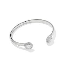 Bella silver white crystal cuff bracelet