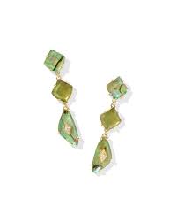 Bianca Liner Gold Green Earrings