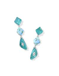 Bianca Liner Silver Bright Aqua Earrings