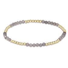 Blissful gold Labradorite 2.5mm Beaded Bracelet