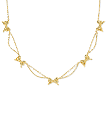 Bow Strand Necklace Gold Metal