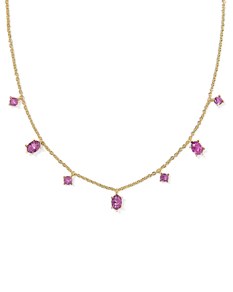 Cailin Gold Purple Crystal Strand Necklace