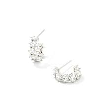 Cailin silver crystal huggie hoops