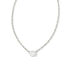 Cailin silver white cz necklace