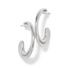 Cascade Silver Hoop Earrings