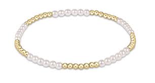 Classic Blissful gold 2.5mm Bead 3mm peal bracelet
