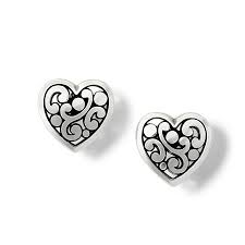 Contempo heart post earrings