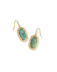 Dani Figaro gold deep aqua illusion earrings