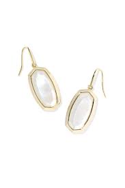 Dani bezel gold ivory pearl earrings
