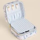 Jewelry Mirror travel Case - Garden Toile Blue
