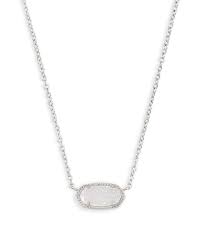 Elisa mini silver iridescent drusy necklace