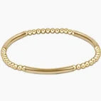 Bliss Bar Gold Pattern 3mm Bead Bracelet - Gold