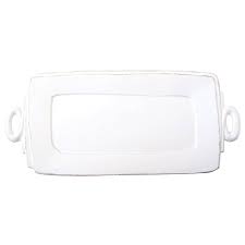 Lastra white handled rect platt
