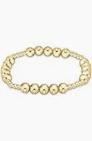 Classic Blissful Pattern 3mm Beaded bracelet - 6mm gold