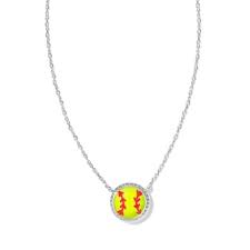 Softball Silver Chartreuse Magnesite Necklace