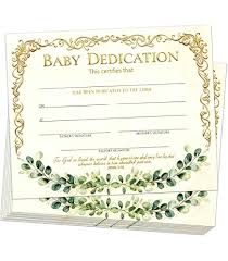 Baby Dedication Certificate