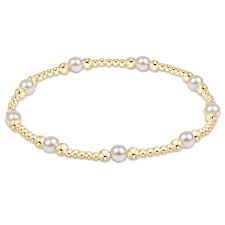 Classic Purpose Pattern 4mm Beaded Bracelet-Pearl