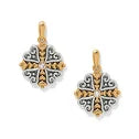 Alcazar Heart Two Tone Post Drop Earrings