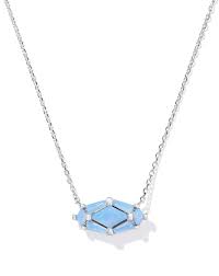 Lindy Rae Elisa Silver Blue Opalite Crystal Necklace