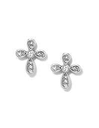 Enchanting Cross Silver Post Earrings
